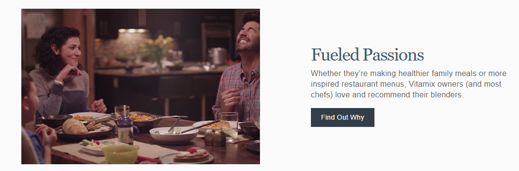 vitamix landing page example