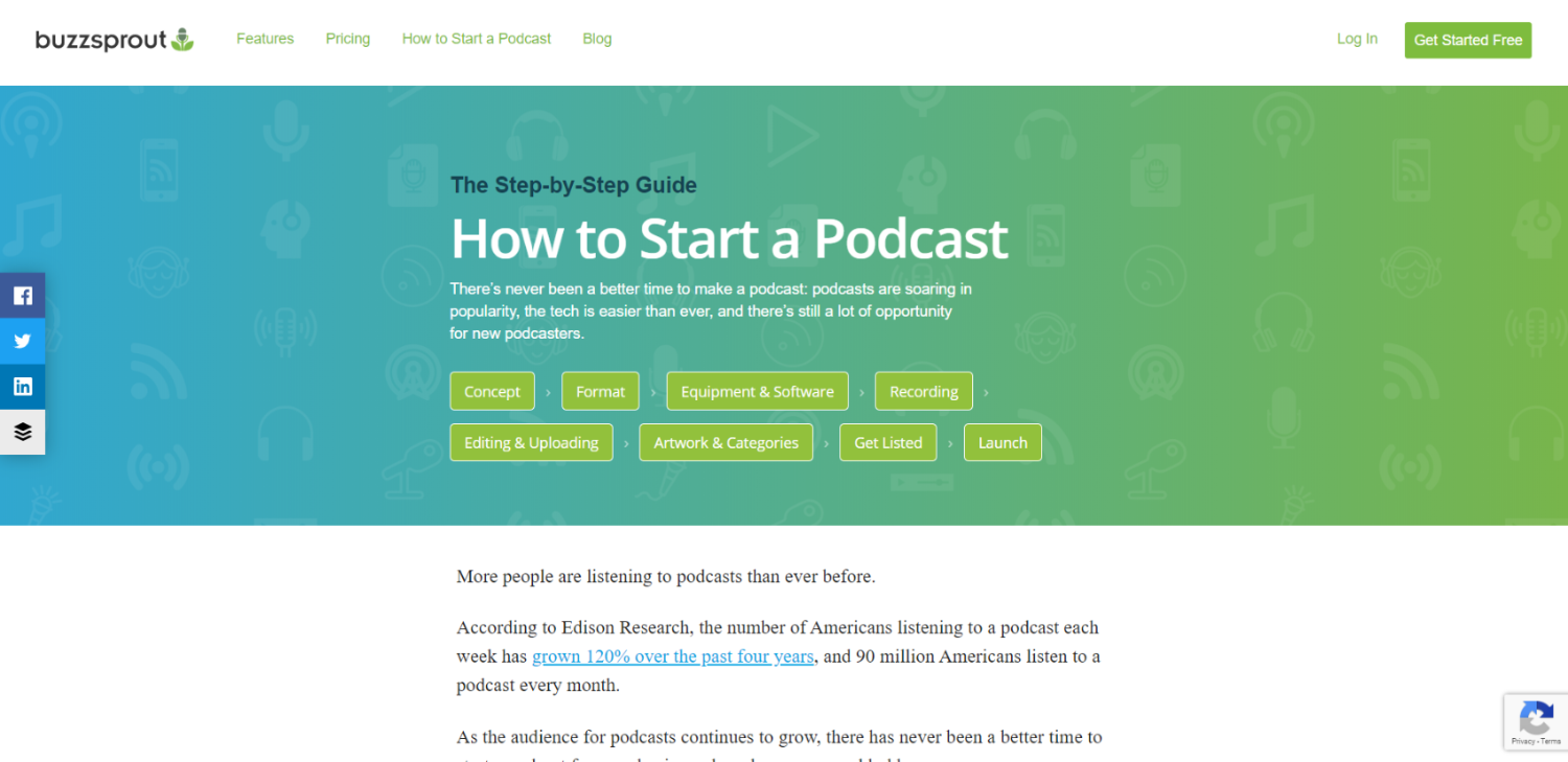 buzzsprout how to start a podcast blog