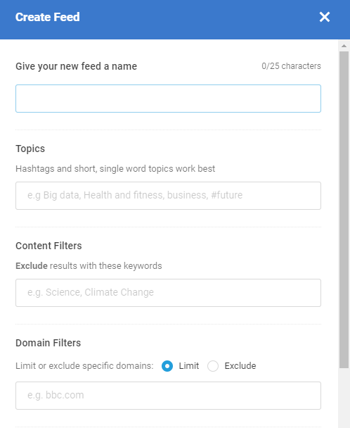 create a custom feed on BuzzSumo