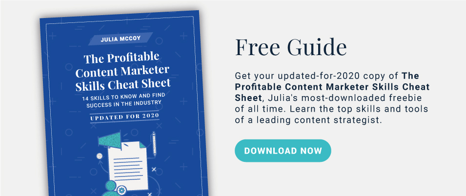 Download the Profitable Content Marketer Skills Cheat Sheet