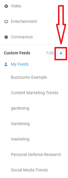 BuzzSumo custom feeds
