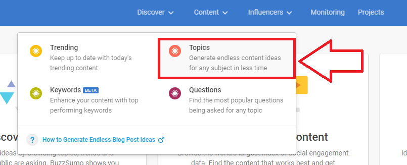 topic discovery on BuzzSumo