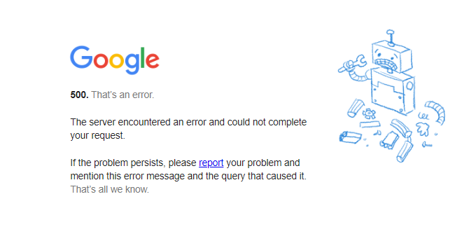 Google's 500 error page