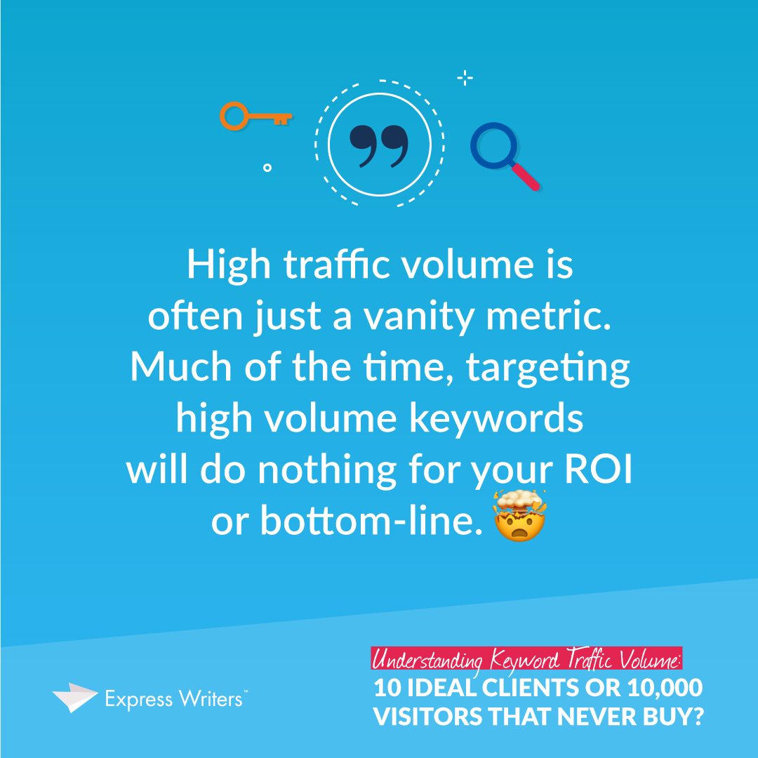 High keyword traffic volume is often a vanity metric