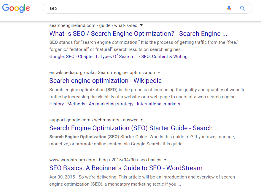 SERP for seo
