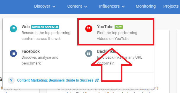 analyze top YouTube content on BuzzSumo