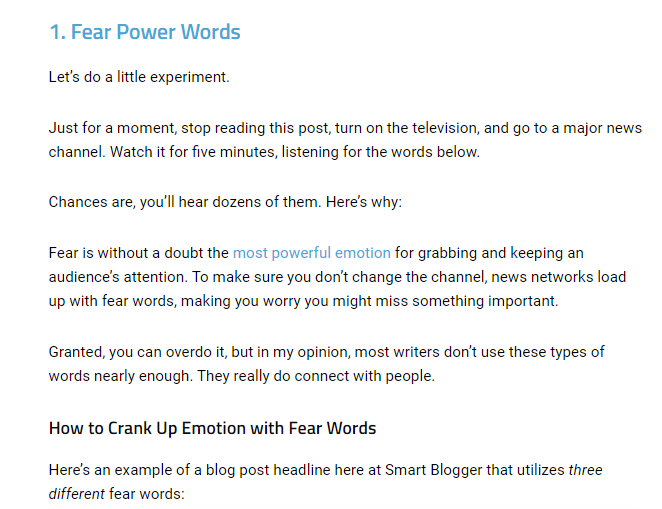 power words blog post lead magnet