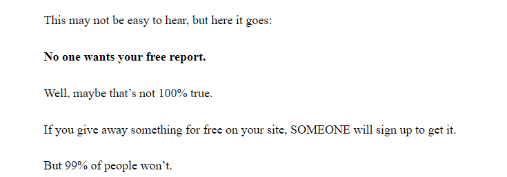 Brian Dean no one wants your free report