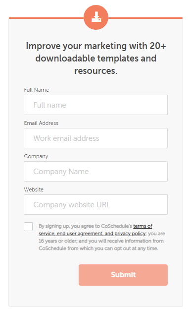 coschedule opt-in form