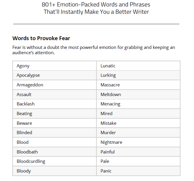 power words lead magnet summary