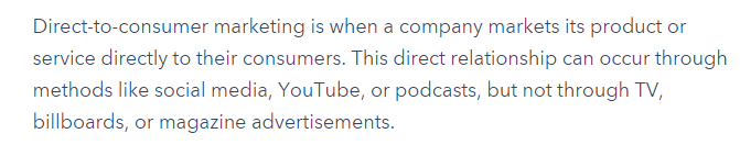 direct to consumer marketing definition