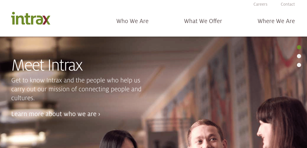 Intrax homepage