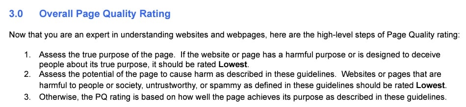 Google Page Quality Rating