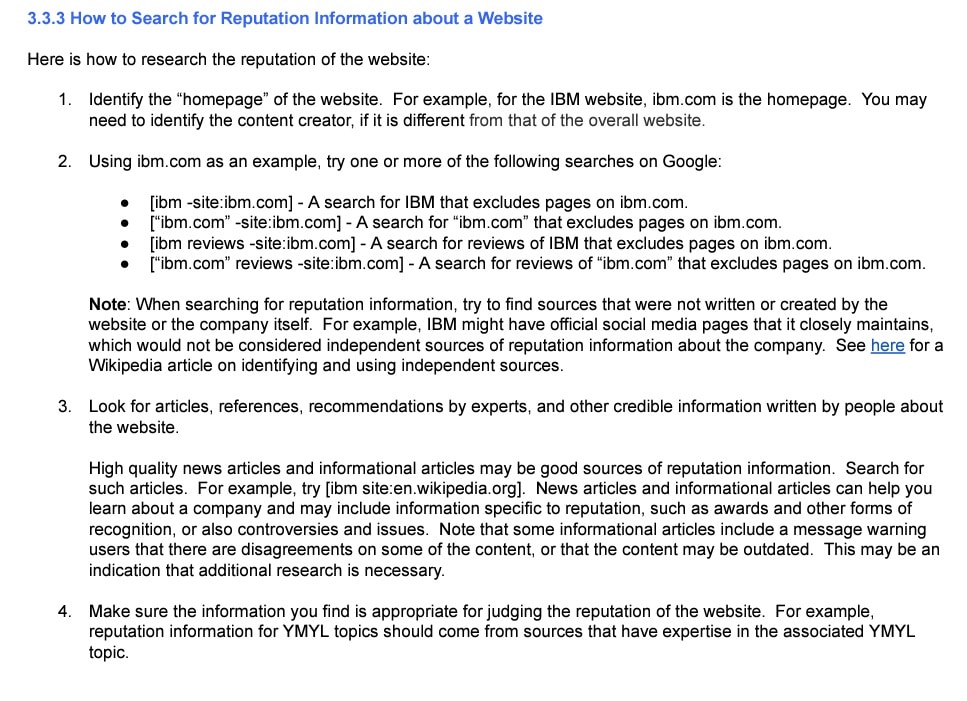 Reputation Information