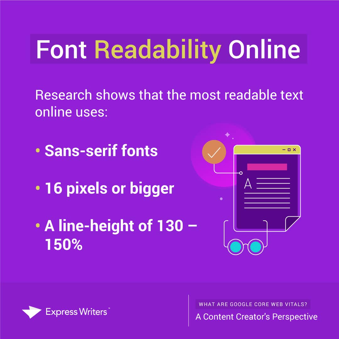 core web vitals and font readability