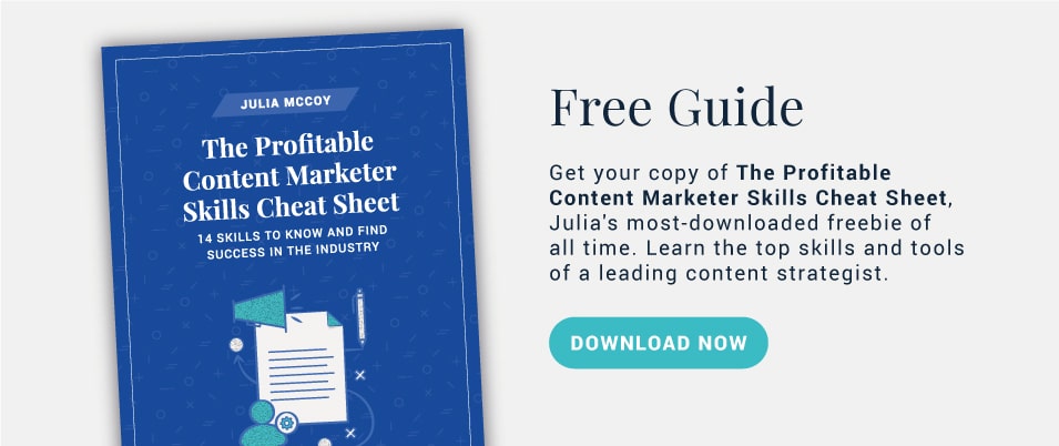 Profitable Content Marketer Skills cheat sheet