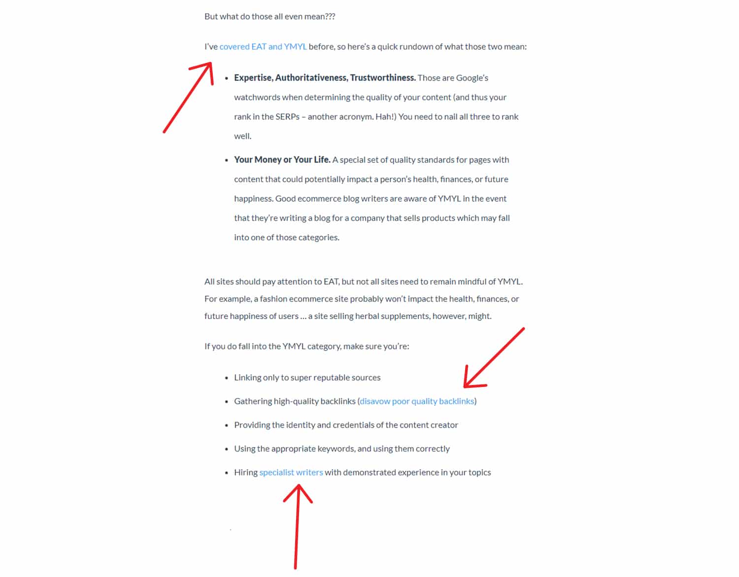 pillar content linking