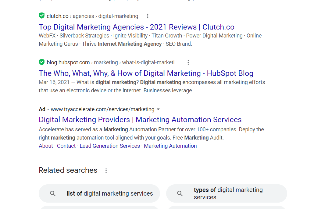 google results with ads