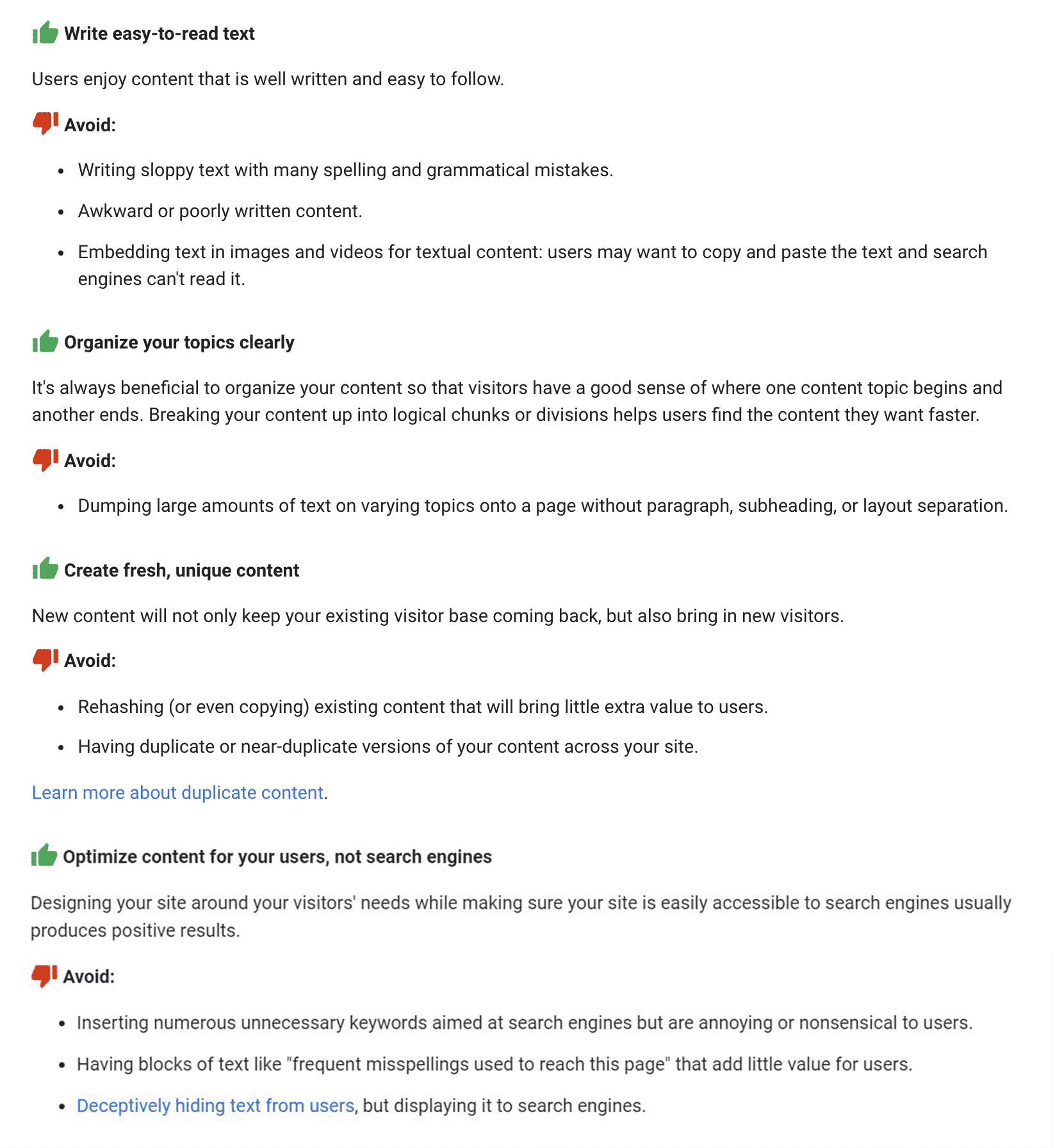 google's SEO starter guide
