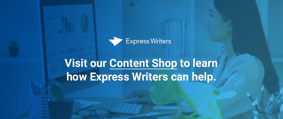 Content shop banner of Express Writers