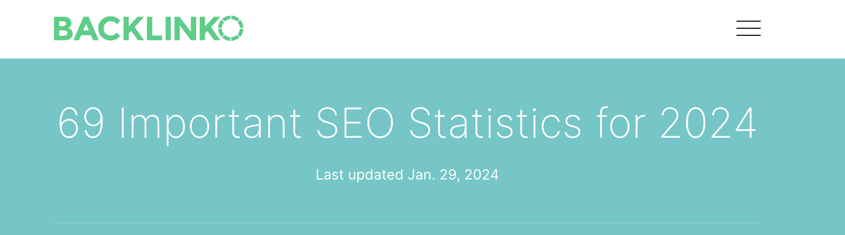 Backlinko article on SEO statistics