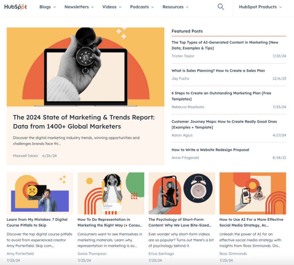 HubSpot blog posts